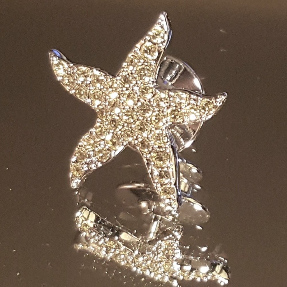 🇦🇹 SWAROVSKI Starfish Tack Pin Brooch - Picture 2 of 9
